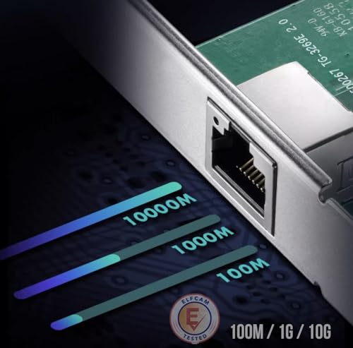 Elfcam 10G-Ethernet-Card 10Gb Dual RJ45 Netzwerkkarte Intel X540-T2 PCIe x8 Server Windows Linux