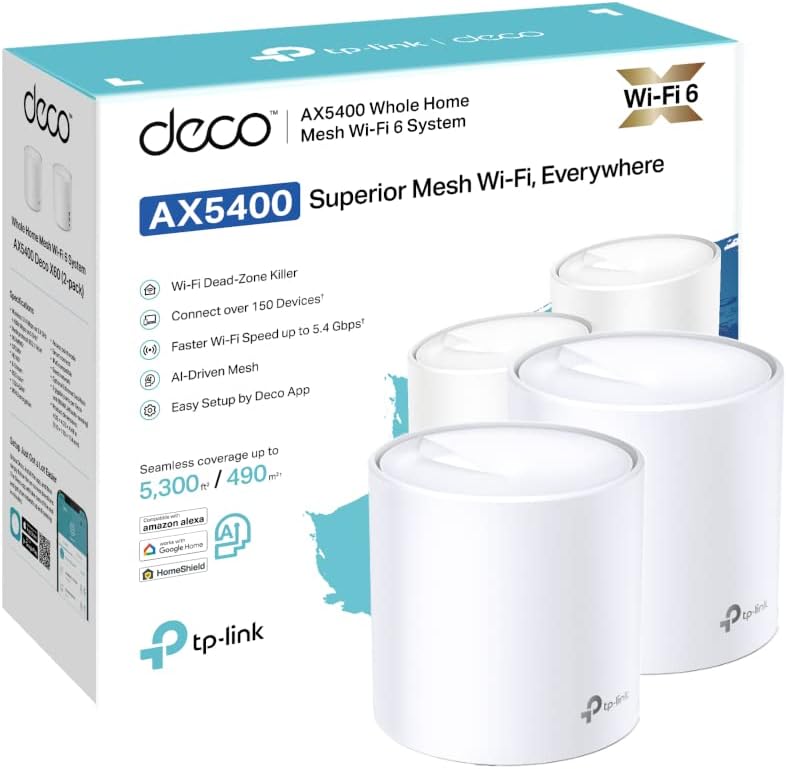 TP-Link Deco X60 AX3000 Wi-Fi 6 Mesh Dual Band WLAN Router & Repeater up to 465m² White 2er Pack v3.0