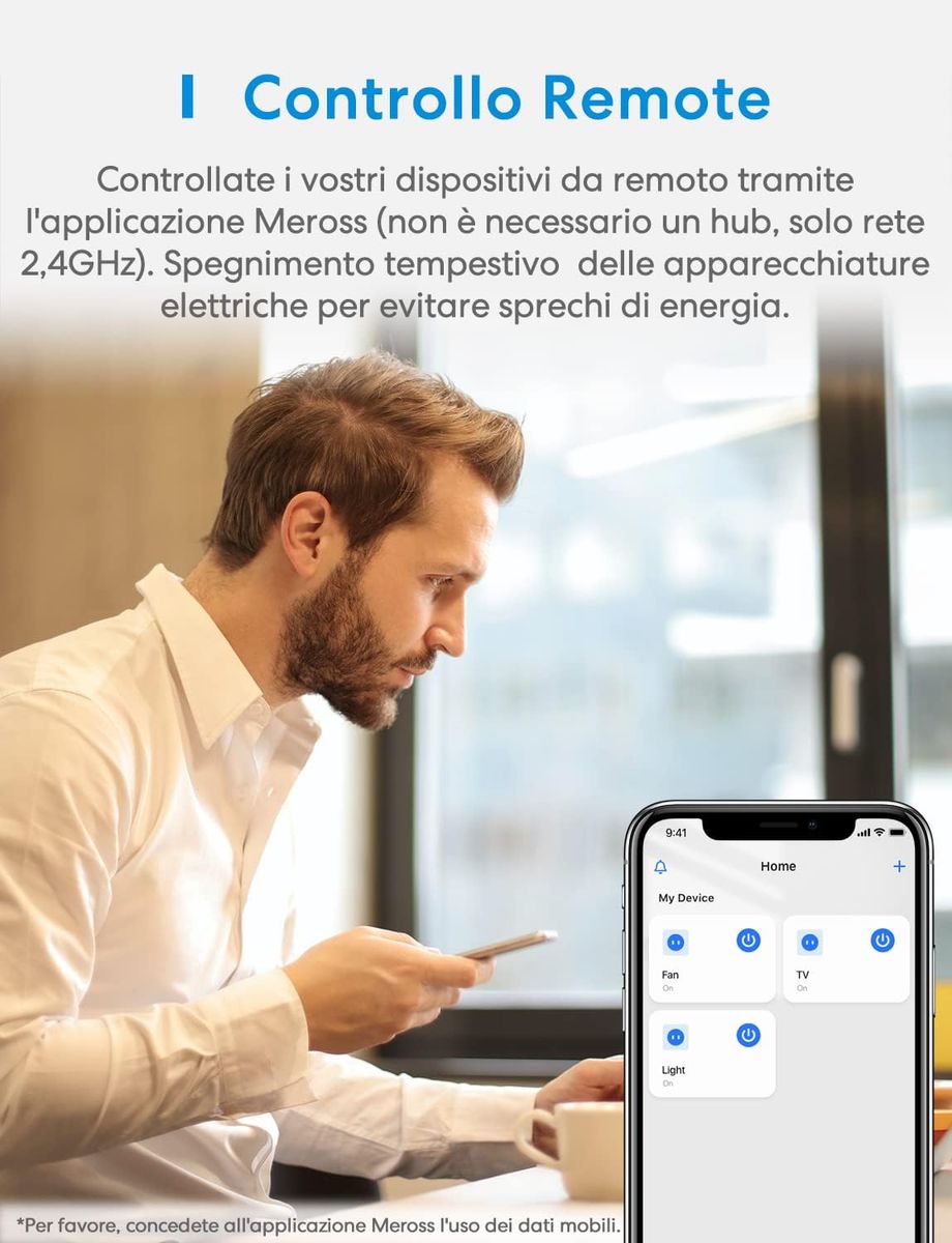 meross Intelligente WLAN-Steckdose, italienische Smart Plug 16 A (Typ L), Energie Monitor, kompatibel mit Alexa, Google Assistant, SmartThings, 3 Stück