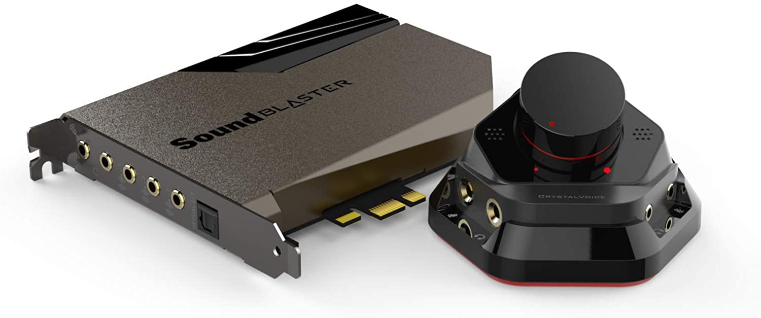 CREATIVE Sound Blaster AE-7 - Hochauflösende PCIe DAC- und Verstärker-Soundkarte mit diskretem Xamp-Kopfhörer-Doppelverstärker und Audio Control Modul (grau/schwarz)