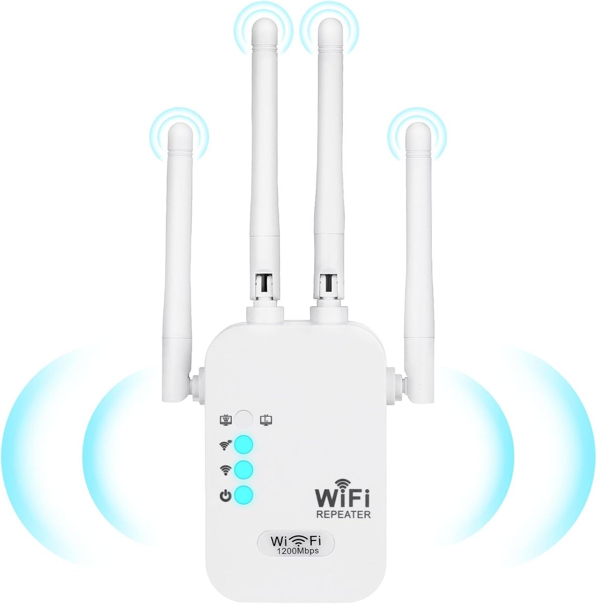 AXFEE WLAN Verstärker, WLAN Repeater 1200Mbit/s 5GHz WiFi Repeater WiFi Verstärker, LAN/WAN Port, Support 3 Modus, Kompatibel mit Allen Standard Router AP/Router/Booster