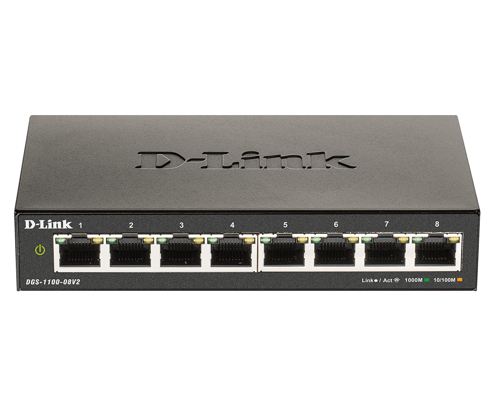 D-Link DGS-1100-08V2 Netzwerk-Switch Managed L2 Gigabit Ethernet (10/100/1000) Schwarz