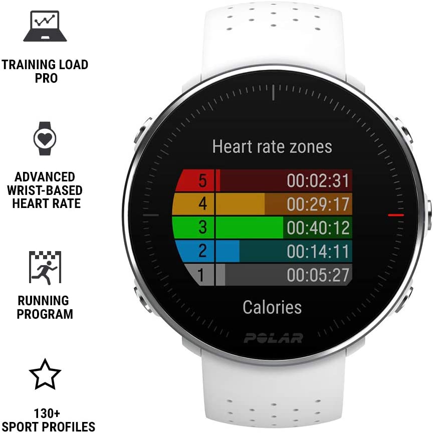 Polar Vantage M – Allround-Multisportuhr mit GPS und optischer Pulsmessung am Handgelenk – Laufen und Multisport-Training – Wasserdicht, leicht und modernste Technologie Vantage M M/L Weiß