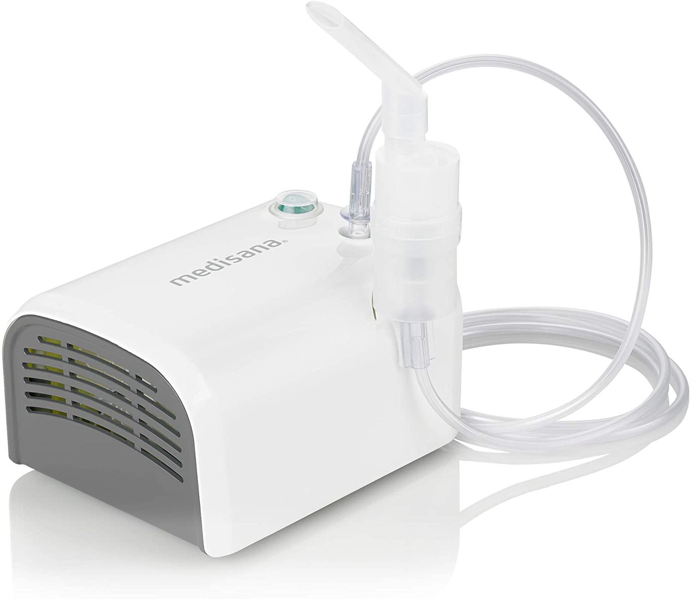 Medisana IN 520 portable inhaler for on the go, compressor nebulizer with mouthpiece and mask for adults and children, for colds or asthma with extensive accessories power operation