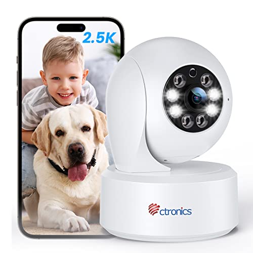 Ctronics CTIPC-710C 2,5K (4MP) PTZ Innenüberwachungskamera, WLAN 2,4/5GHz, Farb-Nachtsicht 20 m, Bewegungserkennung, Personenerkennung, Auto-Tracking, 2-Wege-Audio, Bluetooth, Cloud