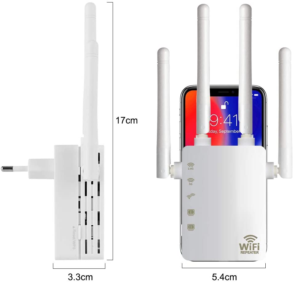 Aigital 1200Mbps Wi-Fi Repeater White