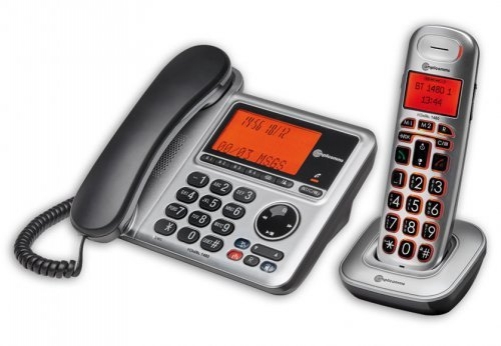AMPLICOMMS BigTel 1480 DECT-Telefon Schwarz, Silber Anrufer-Identifikation - Plug-Type C (EU)