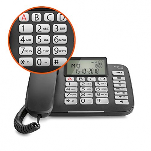 Gigaset DL580 Analoges Telefon Anrufer-Identifikation Schwarz