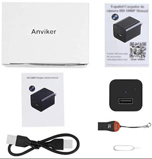Anviker Mini Spy Camera USB 1080P Surveillance Camera with Motion Detection Function Security Nanny Cam Video Recording