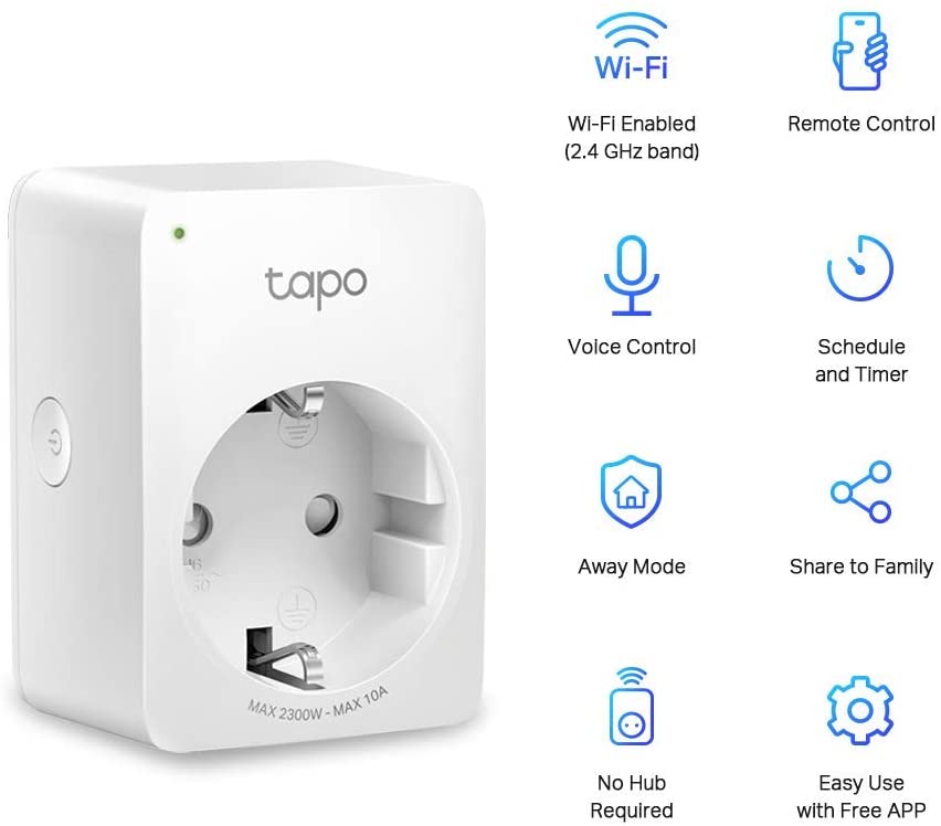 TP-Link Tapo P100 Mini Smart WLAN Steckdose für Alexa Google Home 2-Pack V1