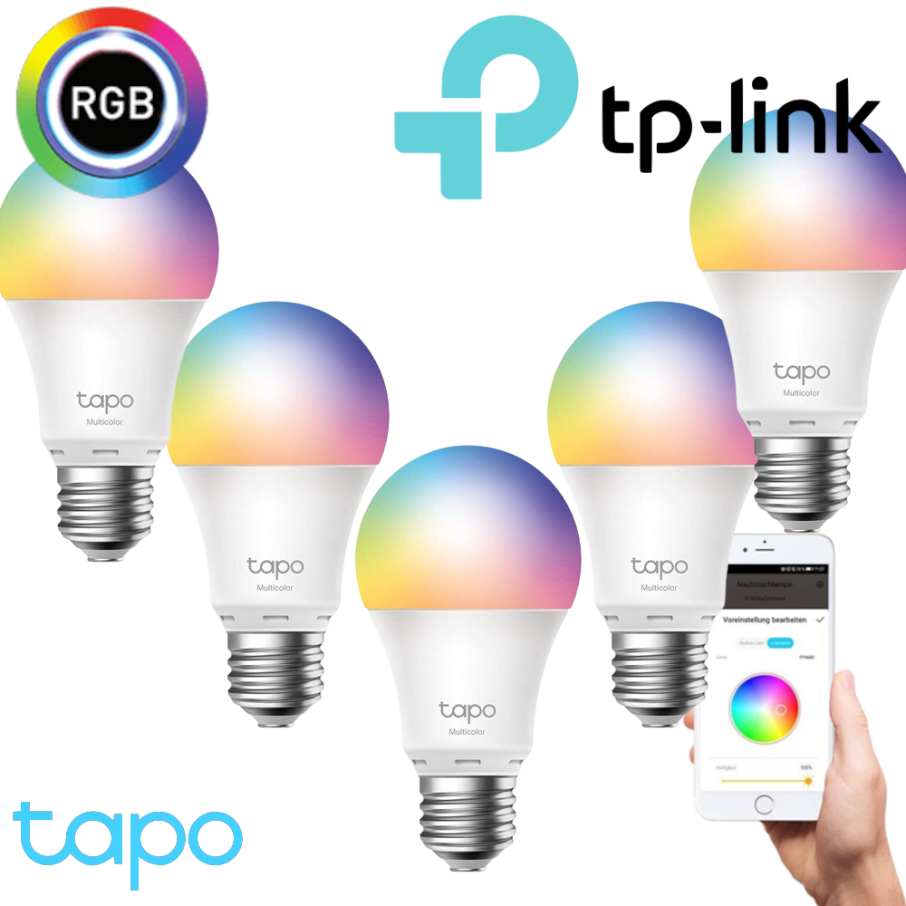 TP-Link Tapo L530E smarte WLAN Glühbirne E27, Mehrfarbrig RGB & Dimmbar, App Steuerung