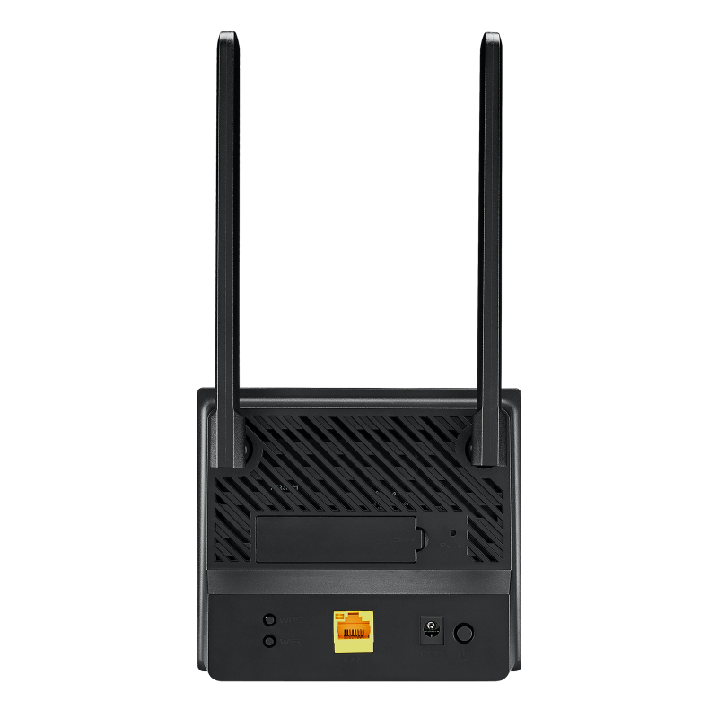 ASUS 4G-N16 Mobilfunk-Router, 4G LTE, Einzelband 2,4 GHz, 300 Mbit/s WLAN, Gigabit Ethernet, SIM-Karten-Slot, Schwarz