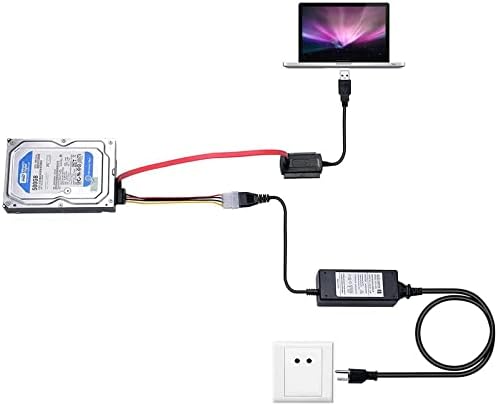 Retoo IDE SATA zu USB 2.0 Docking Station für 2,5” und 3,5” HDD oder SSD Festplatten, SATA/IDE Adapter, Combo Universalkonverter, Kompatible mit Windows XP/Vista/7/8/10, IDE+SATA Konverter