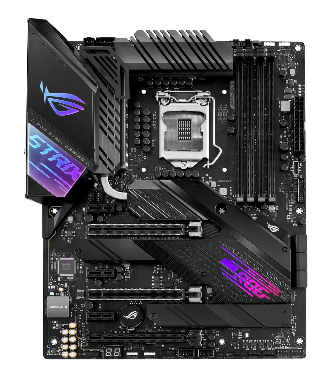 ASUS ROG Strix Z490-E Gaming 90MB12P0-M0MAY0 Mainboard ATX LGA1200 Intel Z490, DDR4 128GB, WLAN, Bluetooth 5.1, 2.5GbE, M.2, SATA III, UEFI