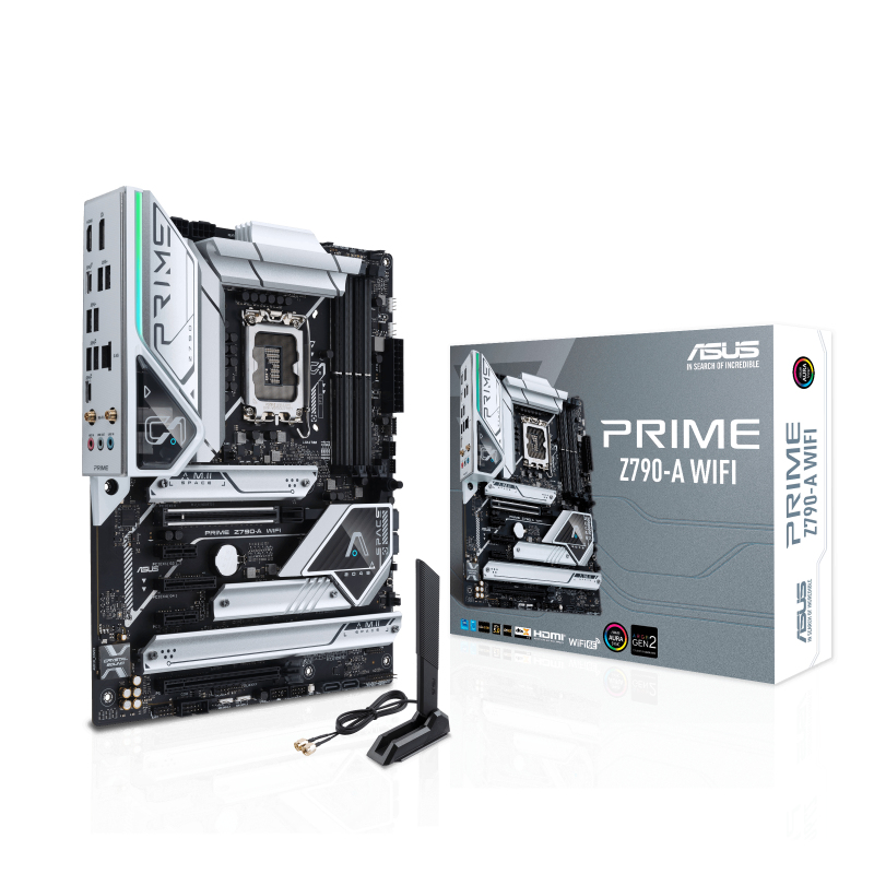 ASUS PRIME Z790-A WIFI Mainboard ATX LGA1700 DDR5 PCIe 5.0 4x M.2 Wi‑Fi 6E Bluetooth 5.3 2,5 Gb LAN Thunderbolt USB-C