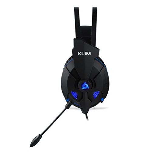 Klim Impact 7.1 Surround Sound USB Gaming Headset für PC schwarz blau