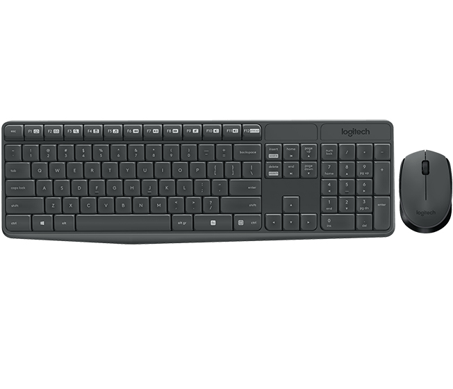 logitech MK235 Tastatur RF Wireless schwarz PT-Layout