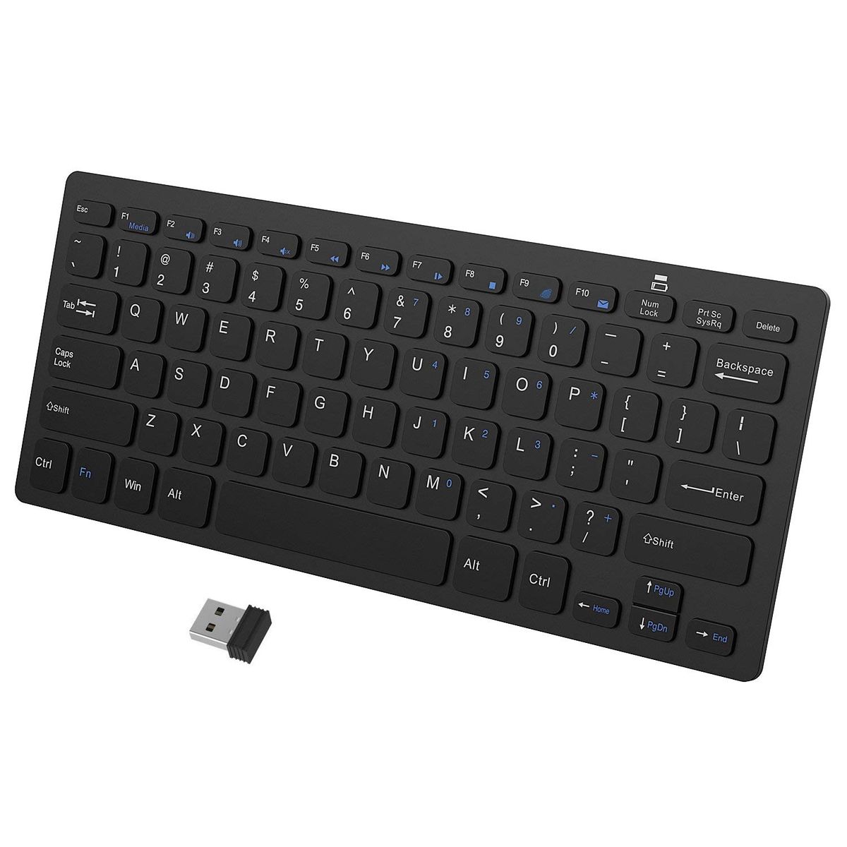 JETech 2160-KB-WIRELESS-BK Bluetooth Englisch Schwarz Tastatur US-Layout
