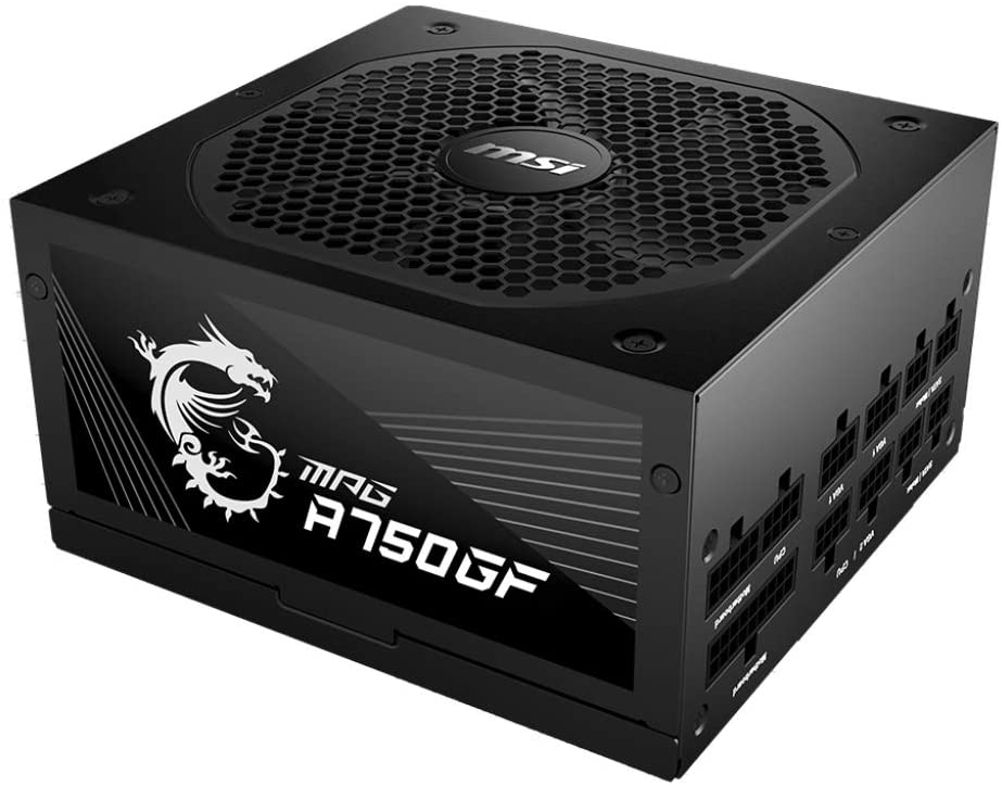 MSI MPG A750GF Netzteil EU-Stecker 750W 80 Plus Gold zertifiziert vollmodulares ATX-Netzteil unterstützt 3x 6+2 Pin GPU japanische 105°C-Kondensatoren flachee Kabel GF-Series modular 750 Watt