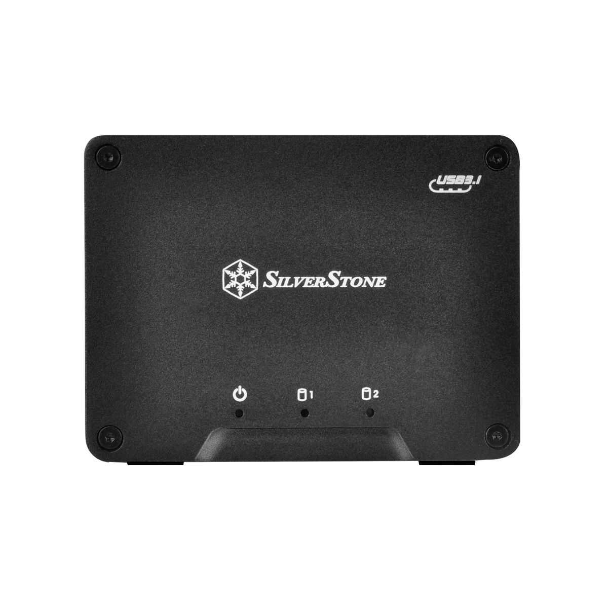 SilverStone SST-DS223, Externes 2,5-Zoll HDD/SSD-Gehäuse, 2 Einschübe, RAID 0/1/JBOD, USB 3.2 Gen 2 (10 Gb/s) Typ-C, UASP, Aluminium, Schwarz