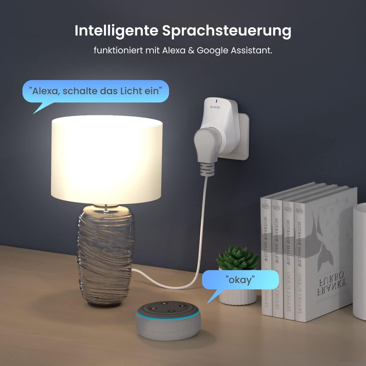 Tenda WLAN Smart Steckdose SP9 16A Wi-Fi Plug Energieverbrauchsanzeige App- Sprachsteuerung Alexa & Google home  Timer AwayModus Kinderschutz 2er pack Nur 2.4GHz Wi-Fi Energieverbrauchsanzeige 2er Pack 16a
