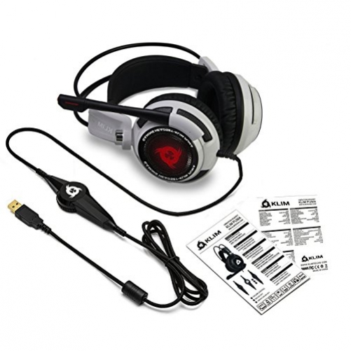 KLIM Puma Vibration 7.1 Surround Sound Gaming Headset USB weiß/schwarz