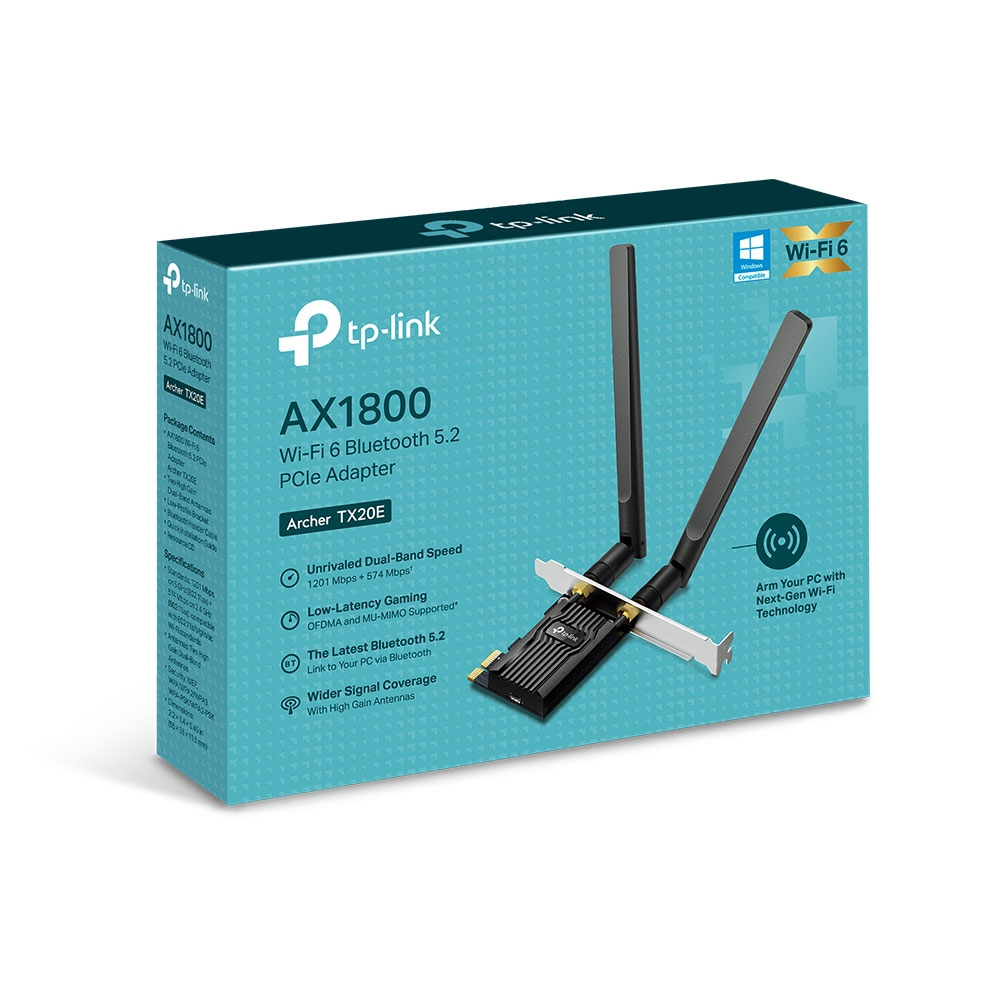 TP-Link AX1800 Wi-Fi 6 Bluetooth 5.2 PCIe Adapter