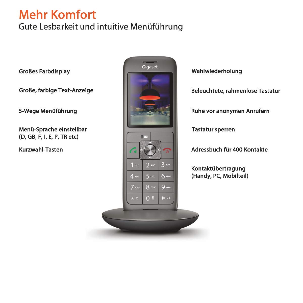 Gigaset CL660HX Duo Analoges/DECT-Telefon Anthrazit Anrufer-Identifikation