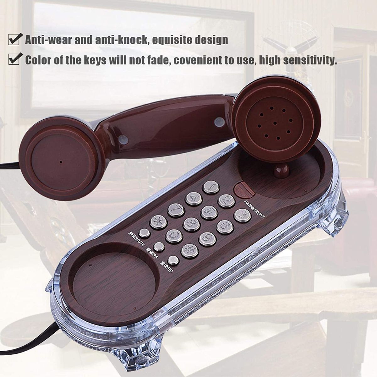 Byged Wall Phone, Antique Landline Telephone with Landline Telephone, Old Wall Phone