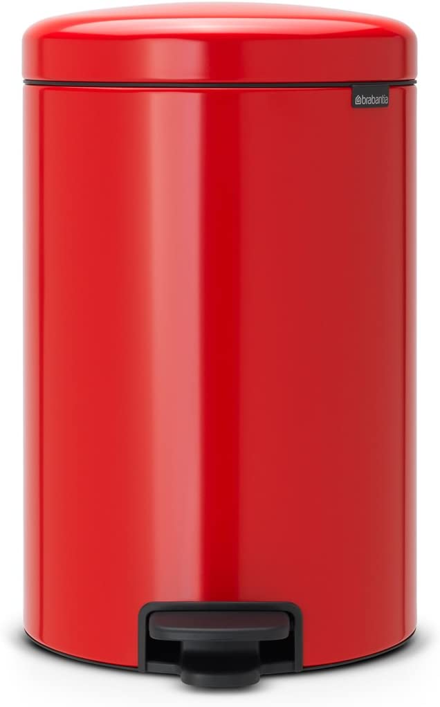Brabantia 111860 Pedal bin with plastic inner bucket, steel, Passion Red, 20 liters Passion Red 20 liters
