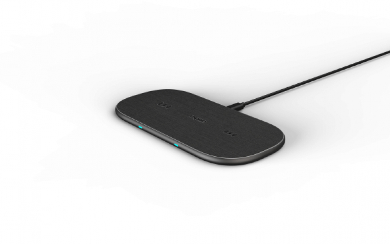 Rapoo XC260 Wireless Qi Induktionsladegerät 2x10W für Smartphone Schnellladen Überladeschutz Grau