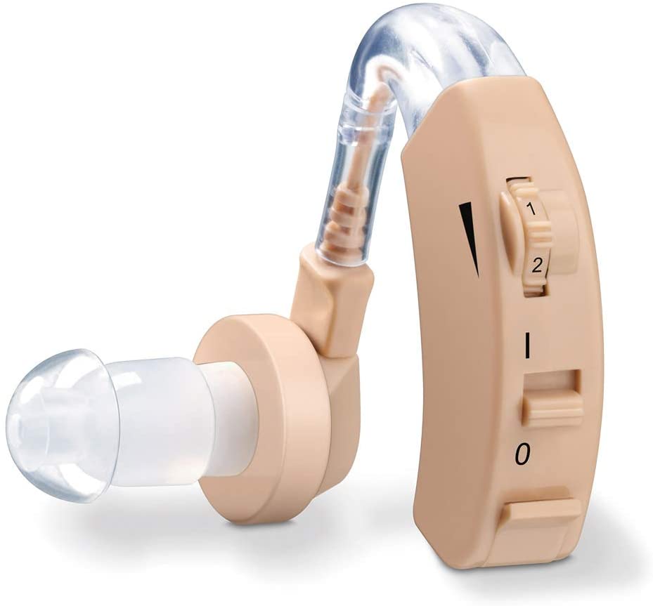Beurer HA 20 hearing aid with ergonomic fit behind the ear, individual adjustment to the auditory canal, volume continuously adjustable