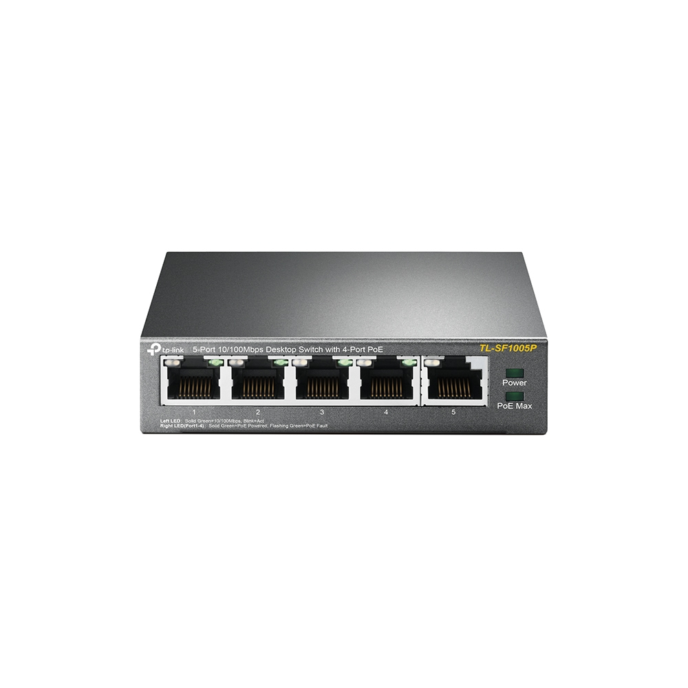 TP-Link TL-SF1005P Netzwerk-Switch Unmanaged Fast Ethernet (10/100) Power over Ethernet (PoE) Schwarz V2