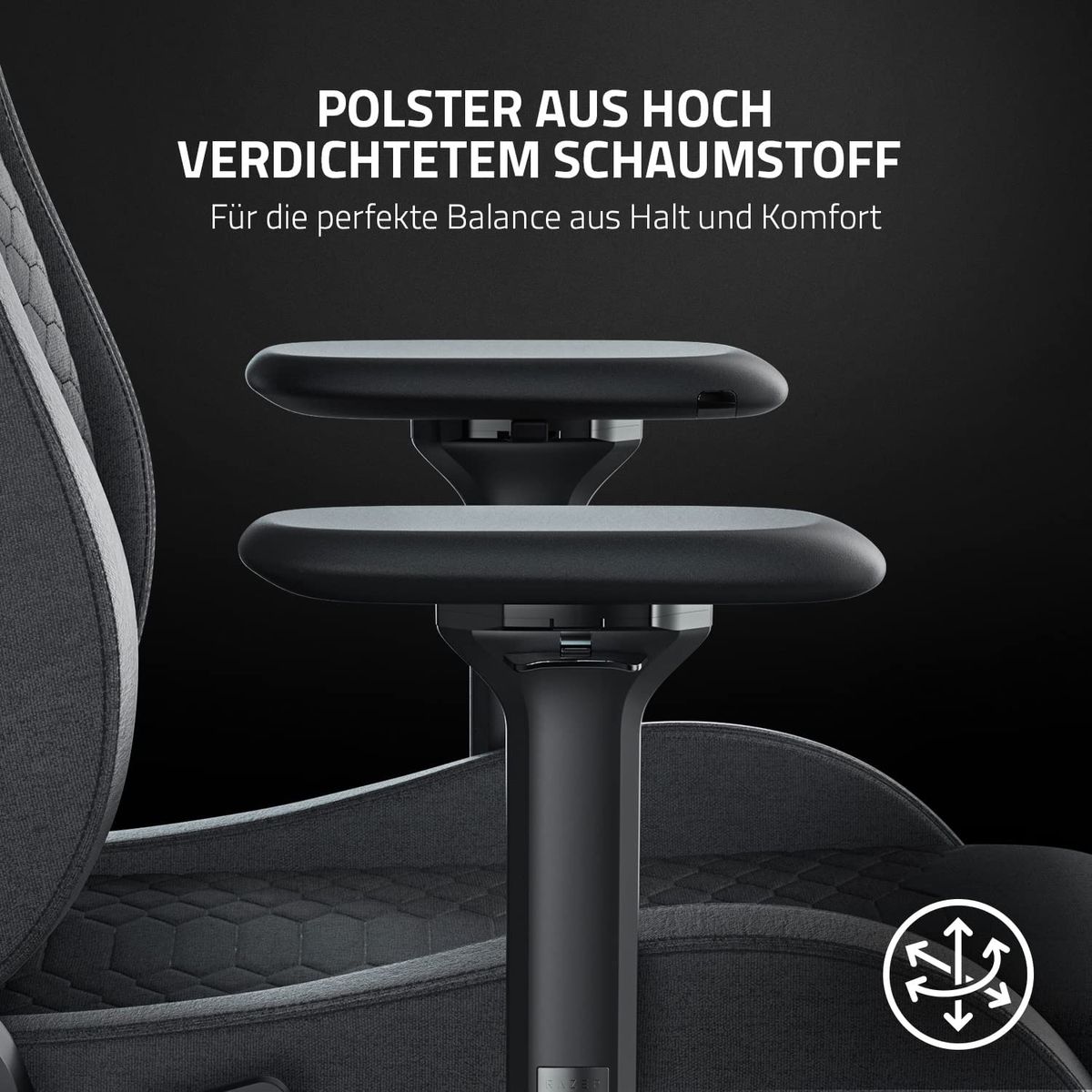 Razer Iskur XL Ergonomic Gaming & Office Chair Fabric < 180kg Lumbar Support Headrest Grey