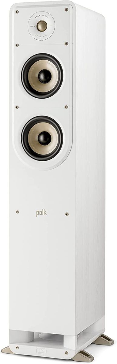 Polk Audio Signature Elite ES50 hochauflösender HiFi Standlautsprecher fürs Heimkino, Hi-Res zertifiziert, kompatibel mit Dolby Atmos und DTS:X (Stück), Weiß