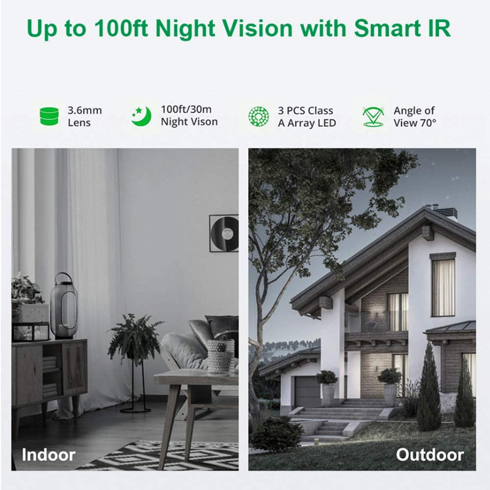 Aottom 1080P WLAN Surveillance Camera Set Wireless CCTV NVR System Outdoor IP Surveillance Camera IR Night Vision Wireless Surveillance Set