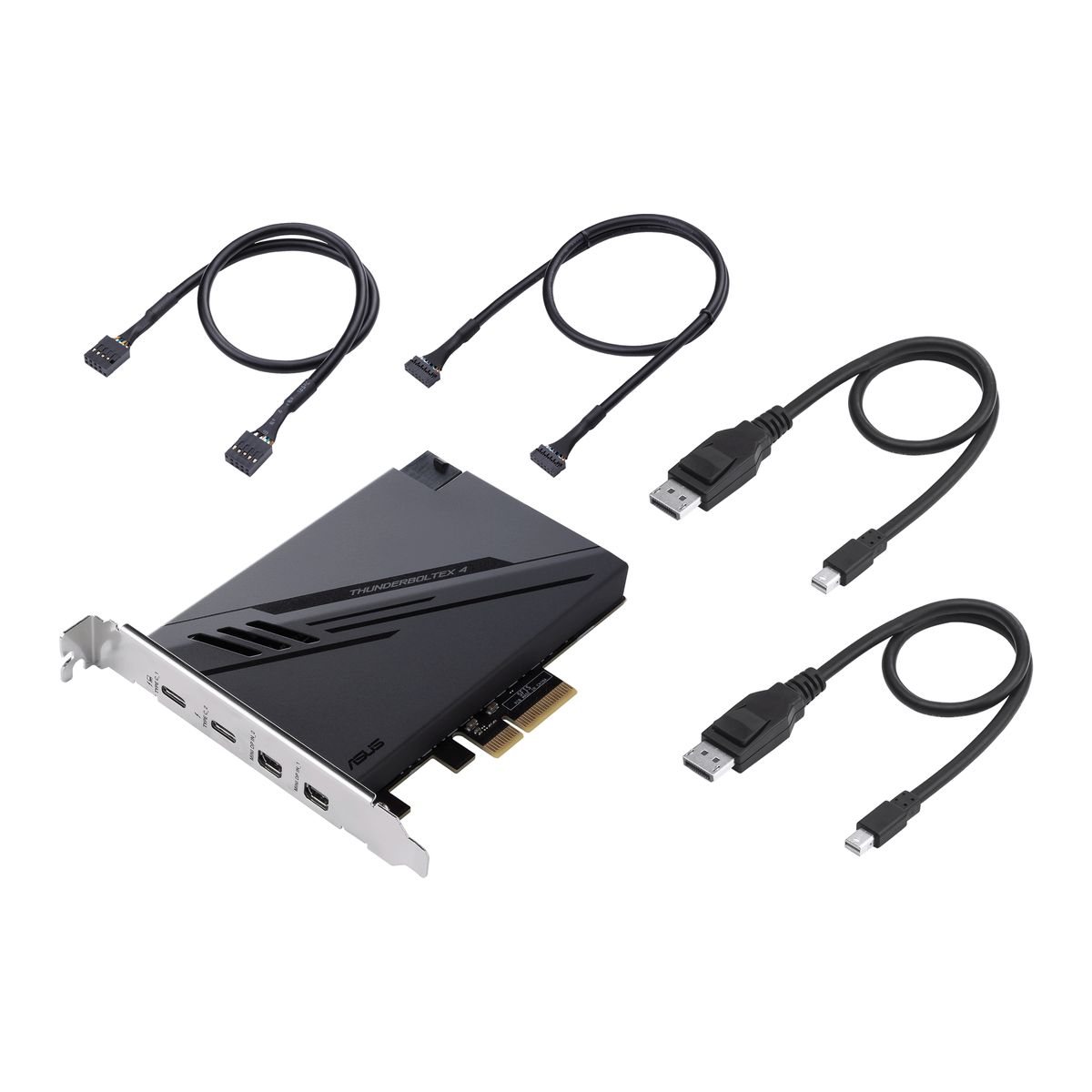 ASUS ThunderboltEX 4 PCIe Erweiterungskarte (90MC09P0-M0EAY0), Thunderbolt 4 Intel JHL8540, Mini DisplayPort, 40 Gbit/s, USB 3.2 Gen 2, Schwarz
