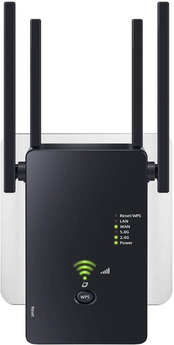 Glxertvz WLAN Repeater WLAN Verstärker 1200Mbit/s Dualband 2,4GHz+5GHz WiFi Booster mit Repeater/Router/Access Point Modus,4 Antenne,Einfache Einrichtung,WiFi Range Extender Mit LAN/WAN Port