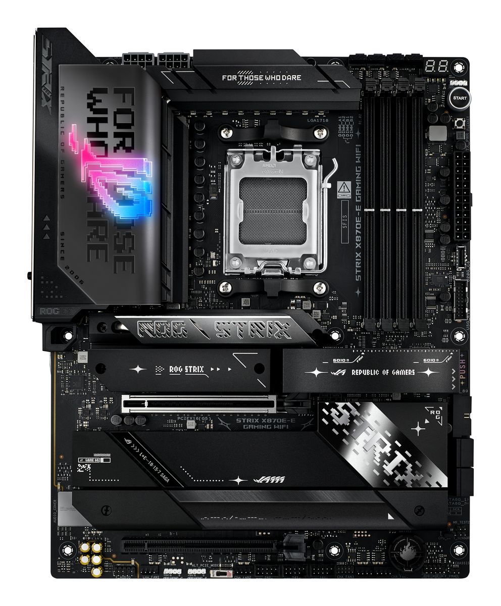 ASUS ROG Strix X870E-E Gaming WiFi Mainboard, AMD X870E, Sockel AM5, ATX, DDR5, 4x DIMM, 192 GB, 5x M.2, PCIe 5.0, Wi-Fi 7, 5Gb LAN, Bluetooth 5.4, UEFI