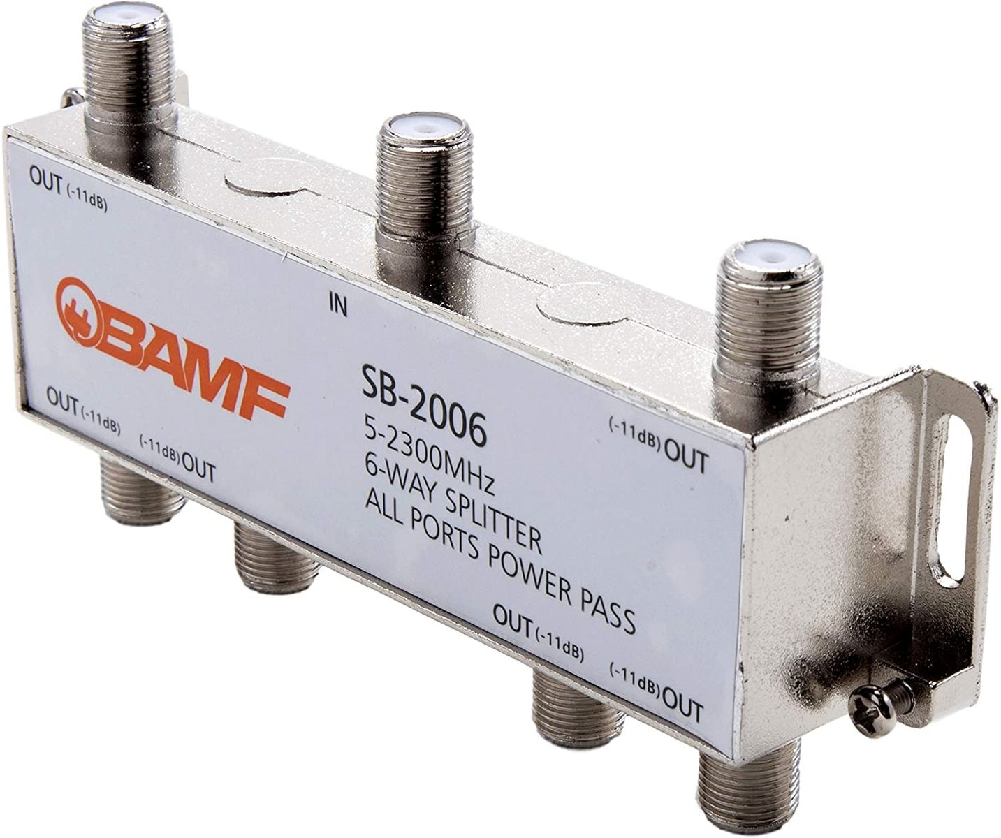 BAMF 6-Way Coax Cable Splitter Bi-Directional MoCA 5-2300MHz BAMF 6-Way Coax Cable Splitter Bi-Directional MoCA 5-2300MHz