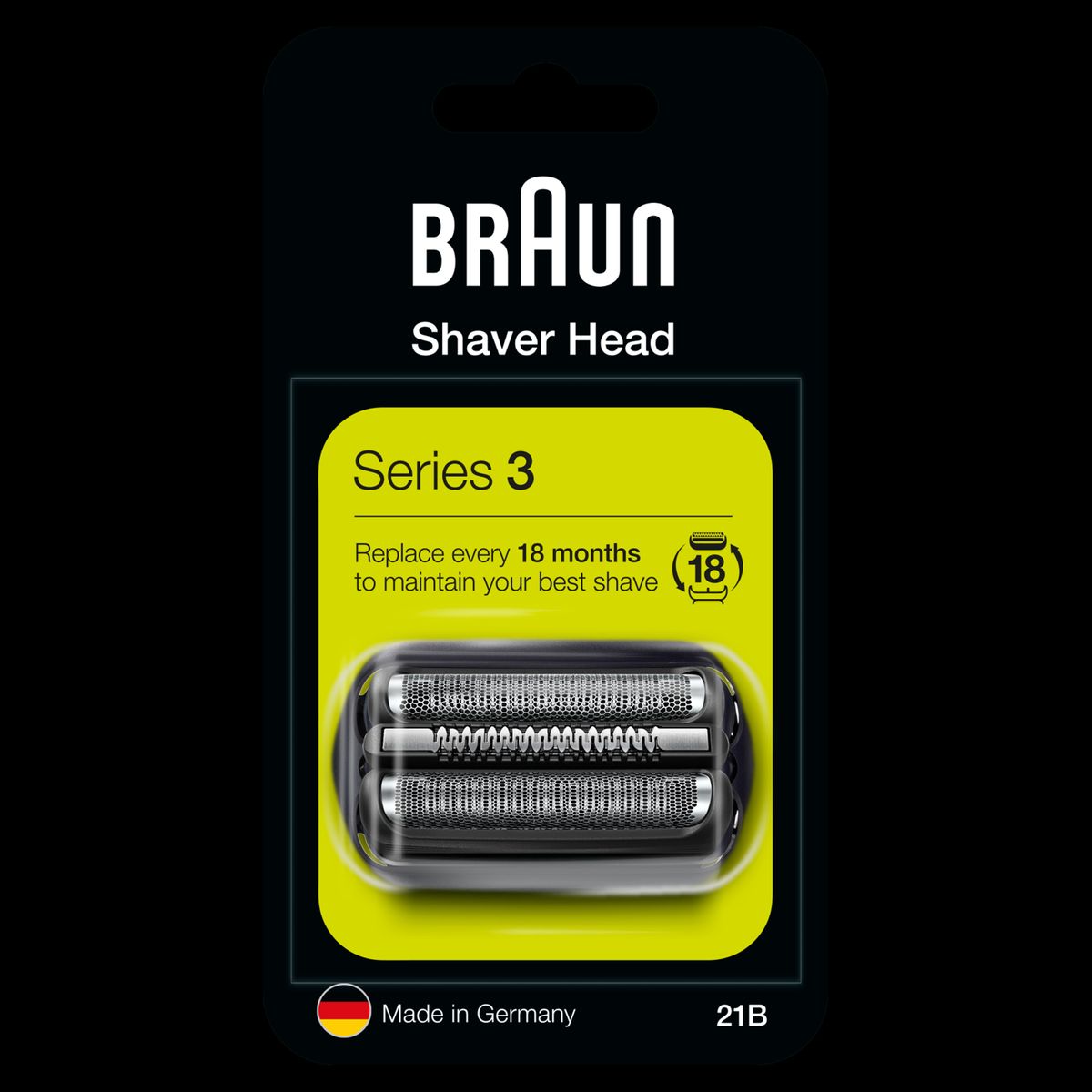 Braun Series 3 21B Electric Shaver Replacement Shaver Part - Black - Compatible with Series 3 Shavers