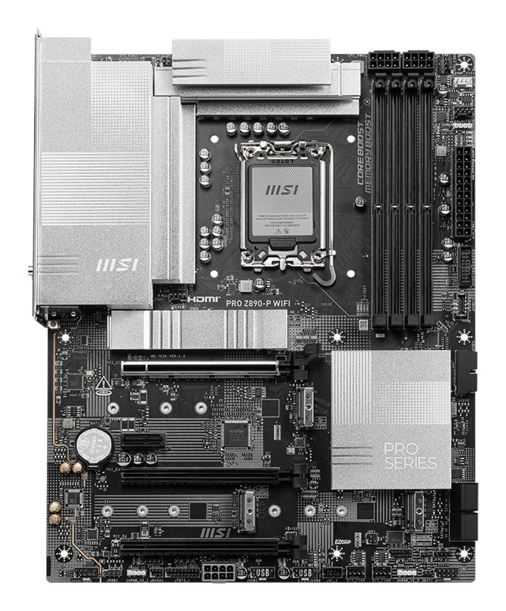MSI PRO Z890-P WIFI Mainboard Intel Z890 LGA 1851 (Socket V1) ATX, DDR5, 4x DIMM bis 256GB, 5G Ethernet, Wi‑Fi 7, Bluetooth 5.4, HDMI 2.1