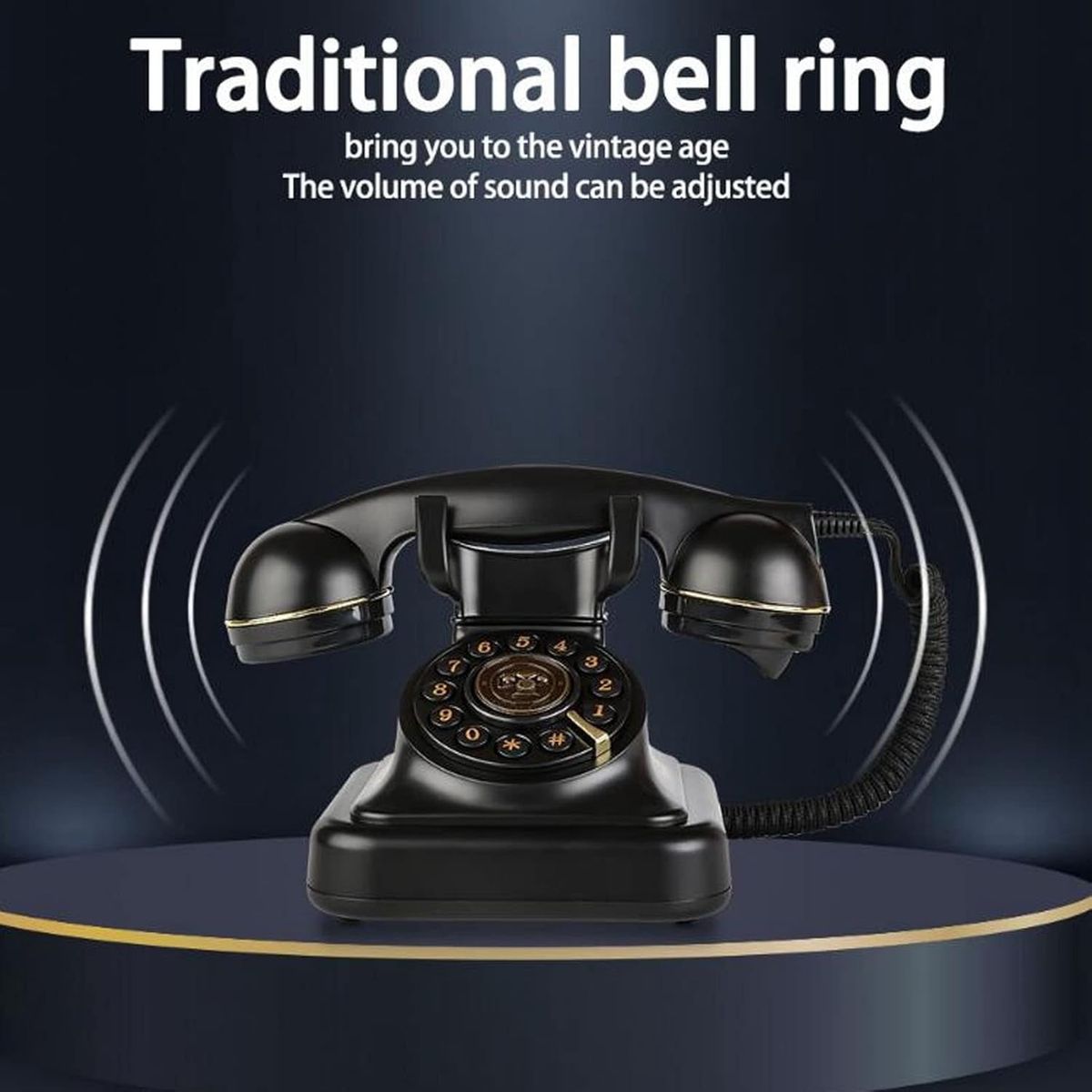 ASHATA Vintage Festnetztelefon, Klassisches Schnurgebundenes Retro Telefon mit Altmodischer Scheibentaste, 1960er Jahre Vintage Telefon mit Schnurgebundener Wählscheibe, Klassisch für Senioren, Heimbüro