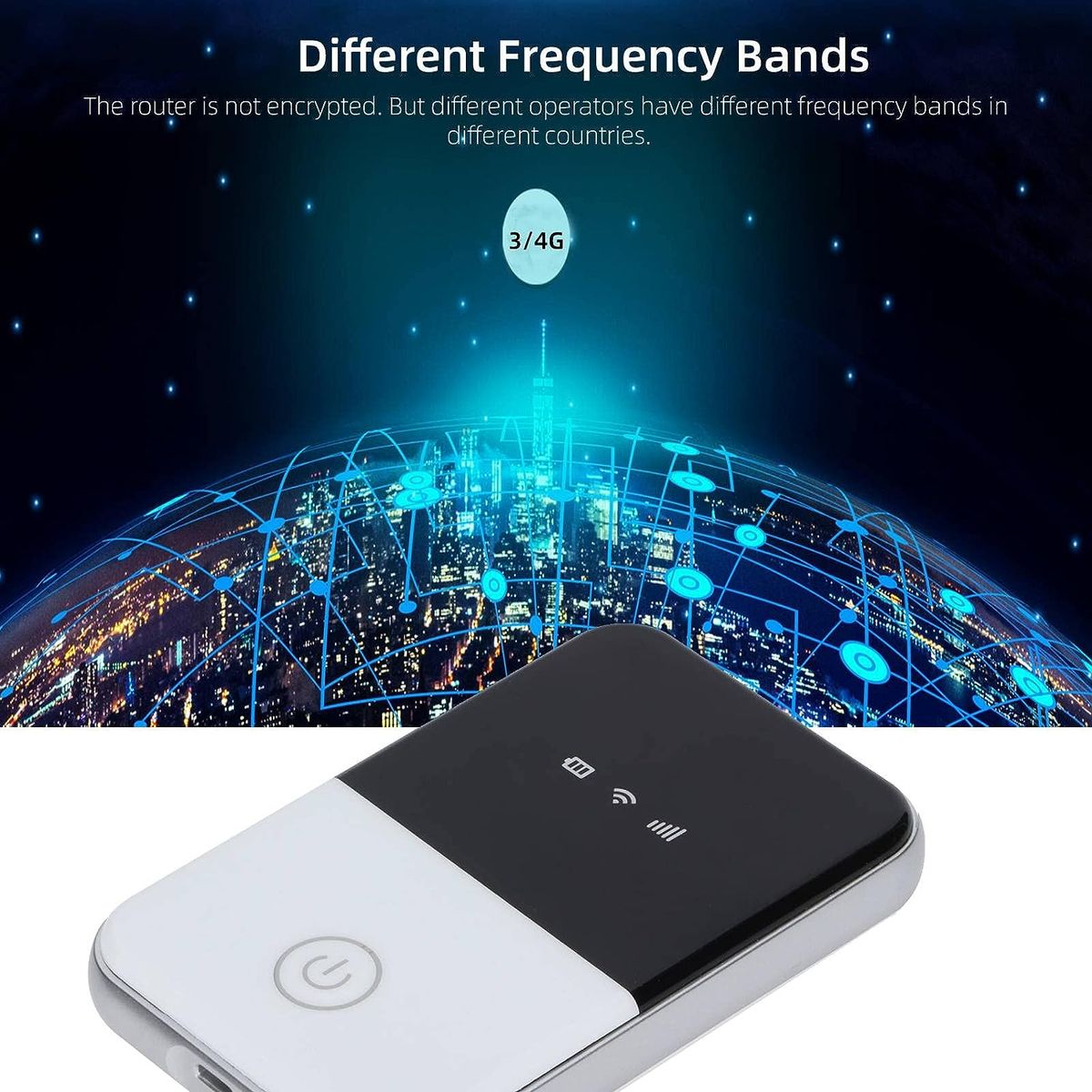 Garsentx Mobiler WLAN Router, Mobiler WLAN Router mit SIM Karte, 2100mAh, Mobiler Hotspot für 10 Geräte 3G/4G Wireless Reise WLAN Router Amerika Version Entsperrter Drahtloser Mobiler Hotspot MF-935D-L