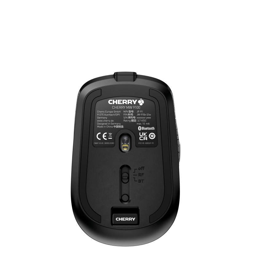 CHERRY MW 9100 Maus Büro Beidhändig RF Wireless + Bluetooth 2400 DPI