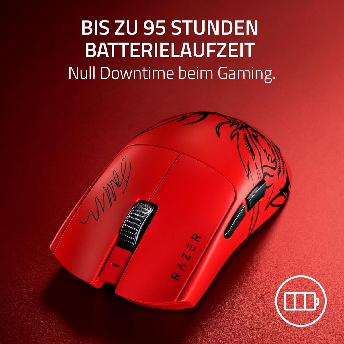 Razer Viper V3 Pro Faker Edition - Ultraleichte kabellose Esports Gaming-Maus - 8k-Abrufrate (54g leichtes Design, Focus Pro Sensor 35K DPI, HyperSpeed Wireless, 95 Stunden Akkulaufzeit)