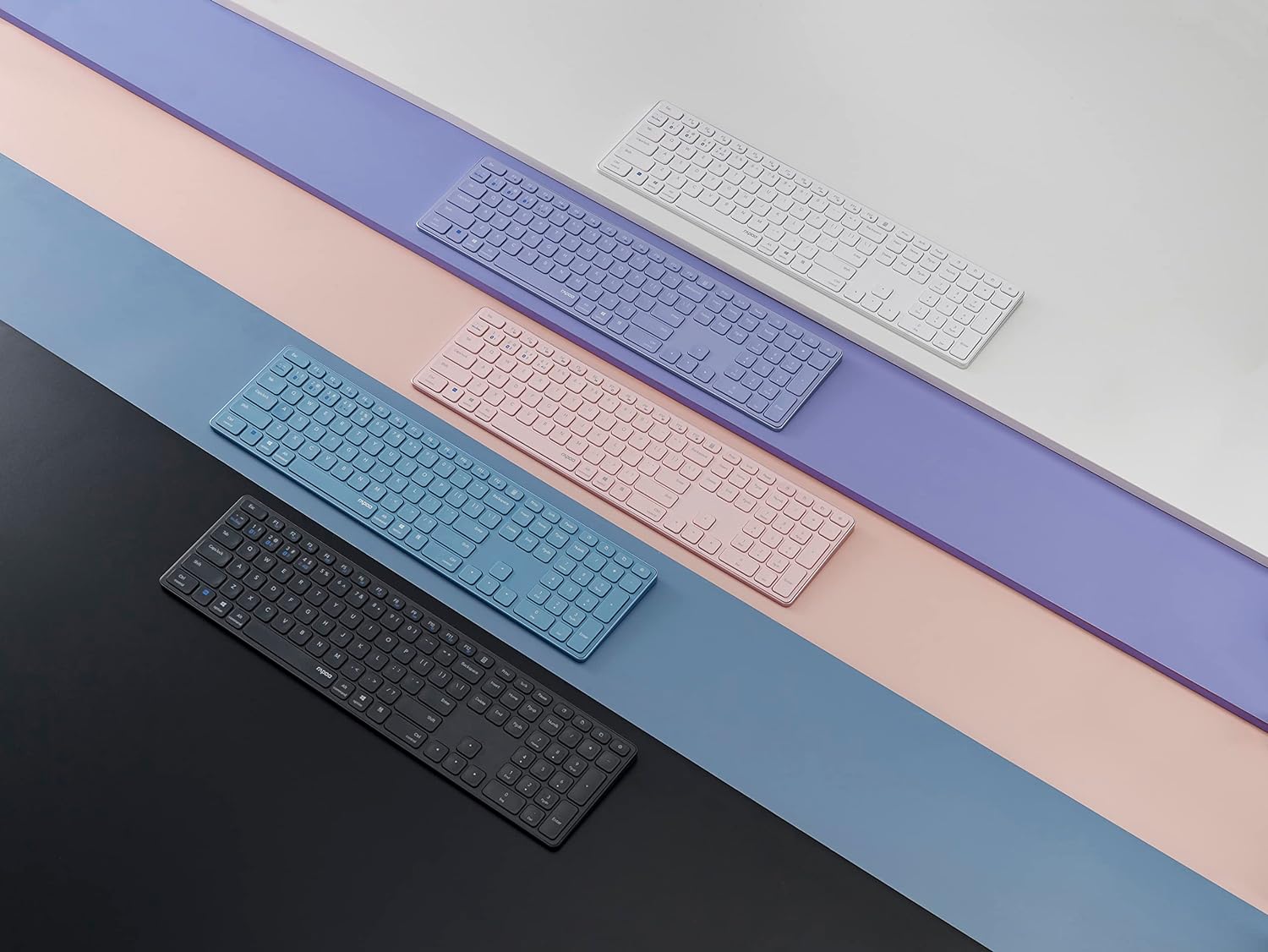 Rapoo E9800M Keyboard Dual Wireless BT + RF Aluminium Purple DE Layout