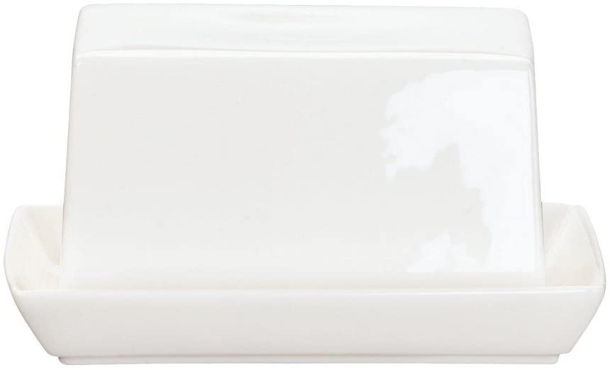 ASA table butter dish, ceramic, glossy white 11 x 8.80 × 10 cm