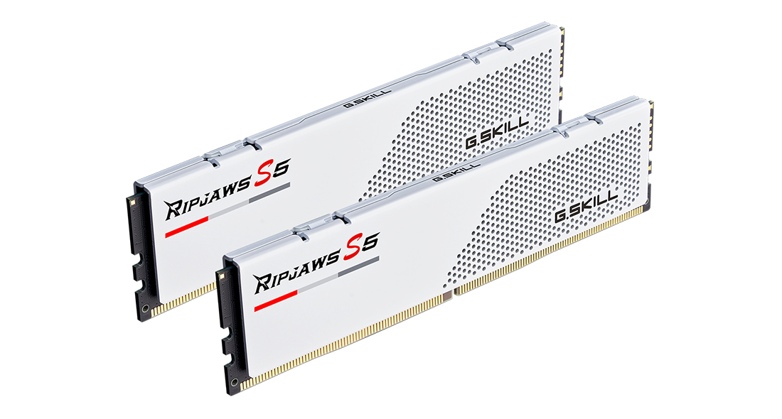 G.Skill Ripjaws S5 F5-6000J3040F16GX2-RS5W Arbeitsspeicher 32 GB (2 x 16 GB) DDR5-4800 CL40 1.35 V XMP 3.0 Weiß