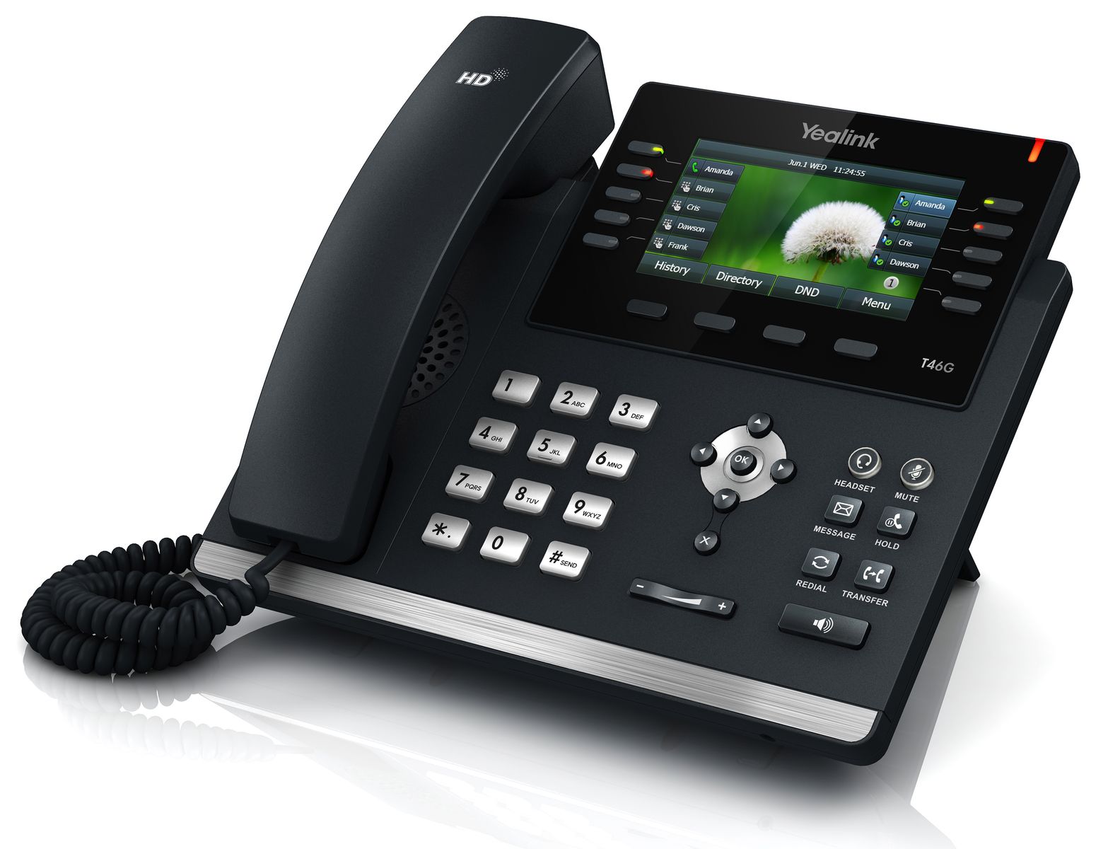 Yealink SIP-T46GN Kabelgebundenes Mobilteil LED Schwarz IP-Telefon